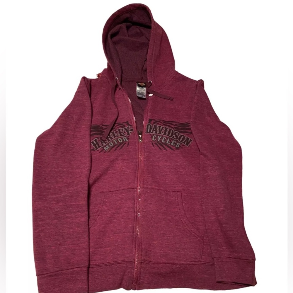 Harley Davidson Sweat Jacket Hooded Wings Women’s Medium
